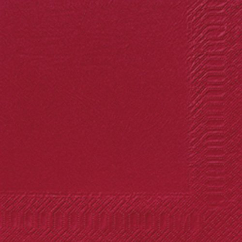 Duni Servietten 3lagig Tissue Uni bordeaux, 33 x 33 cm, 50 Stück