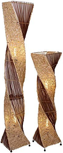 Deko-Leuchte MARCO, hohe Stehlampe aus Natur-Material, gedrehte Form (100 cm)