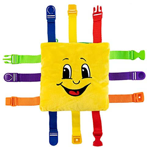 BUCKLE TOY Bongo - Toddler Early Learning Basic Life Skills Children's Plush Travel Activity by Buckle Toys