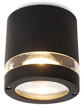 Außenleuchte FOCUS mit LED Leuchtmittel, Aluguss anthrazit, IP44, Ø 10cm, Wandleuchte / Deckenleuchte