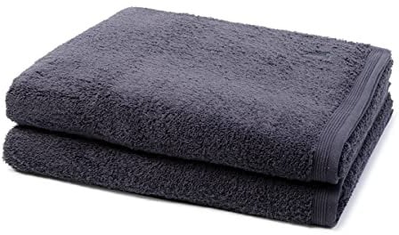 Möve - 2 teiliges Frottier-Set - Superwuschel (2 X Duschtuch im Set) - 520 g/m2 - Baumwolle - Walkfrottee - saugstark - weich und flauschig - Dark Grey