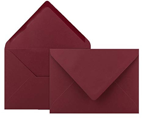 75x Brief-Umschläge in Weihnachts-Rot - 80 g/m² - Kuverts in DIN B6 Format 12,5 x 17,6 cm - Nassklebung ohne Fenster