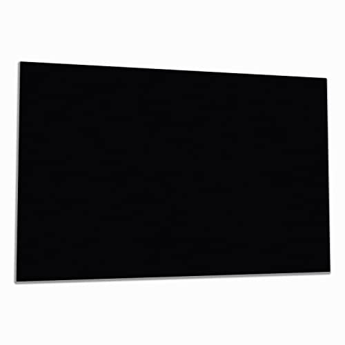 Wallario Herdabdeckplatte/Spritzschutz aus Glas, 1-teilig, 80x52cm mit 13 mm hohen Füßen, für Ceran- und Induktionsherde, Schwarz