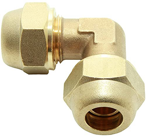 Air Conditioning Split Connection Nipple 90° Set 1/2 Inch Including Nuts Brass for Copper Pipe L