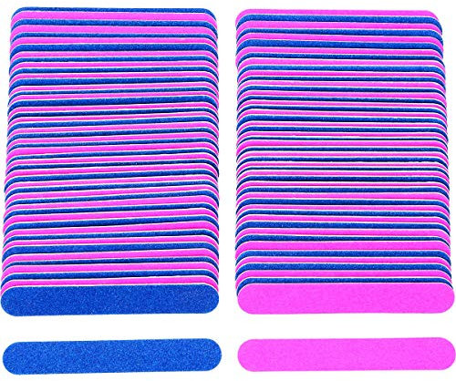 Set 100 Lime per Unghie 180/240 Lime Unghie Professionali, Limette per Unghie Bordo-Smeriglio a Doppia Faccia