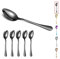 Cucharas de cena negras, Kyraton 6 piezas Cuchara de mesa de acero inoxidable de 19 cm con revestimiento de titanio negro, Cucharas de sopa, Cucharas de postre Apto para lavavajillas Juego de 6