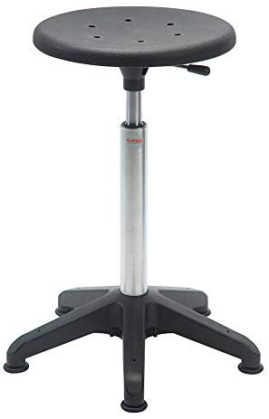 Arbeitshocker Stehhilfe, 54-80 cm Sitzhöhe, Fußkreuz, schwarz