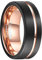 Vakki Ringe Damen Schwarz Roségold Ring Herren 8mm Wolframcarbid Partnerringe Schwarz Matt Größe 65(20.7)