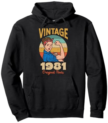 Femme Vintage 1981 Rosie RIveteuse 40 Anniversaire Cadeau Sweat à Capuche