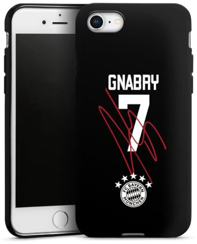 Silikon Hülle kompatibel mit Apple iPhone SE (2020) Case schwarz Handyhülle FC Bayern München FCB Gnabry