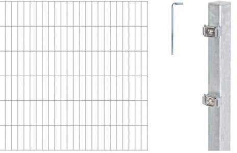 Alberts 656935 Doppelstabmattenzaun als 30 tlg. Zaun-Komplettset | verschiedene Längen und Höhen | feuerverzinkt | Höhe 120 cm | Länge 28 m