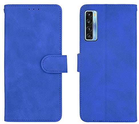 WEIOU Hülle für TCL 20 5G / TCL 20S / TCL 20L / TCL 20L+, Premium TPU/PU Leder Klappbar Schutzhülle Tasche Handyhülle mit Standfunktion & Kartensteckplätzen, Blau