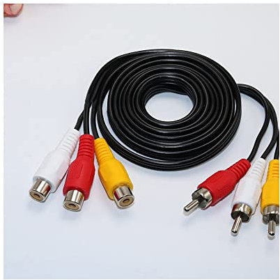 ezqnirk 1pcs 1.5m/3m/6m/8m/10m 3 RCA mâle à 3 RCA femelle AV Video Extension Cordon Câble Adaptateur,8M