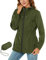 Rapbin Imperméable pour femmes, veste de pluie légère et pliable, avec capuche et poche, style trench-coat, Vert kaki, 3XL