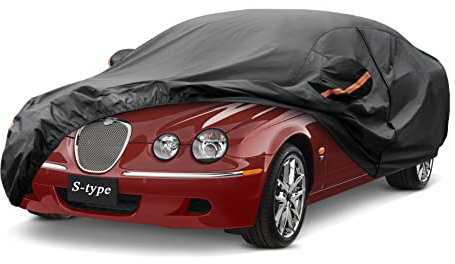 Kayme Autoabdeckung Wasserdicht Atmungsaktiv Passend für 1998-2007 Jaguar S-Type, Vollgarage Autoplane für Regen Sonne Staub Schutz, Auto Abdeckplane Faltgarage Abdeckung(3-7 Tage liefern)