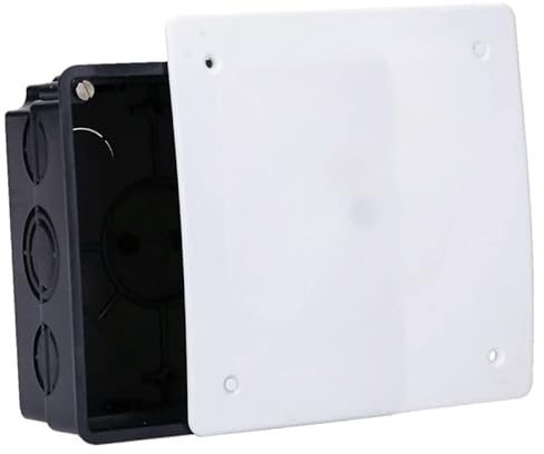 10 Stück Verbindungskasten 100x100x48mm Unterputz Anschlusskasten Ausbrechöffnungen M20-28mm Kunststoff PS PP mit Deckel Schwarz-Weiß Voxura