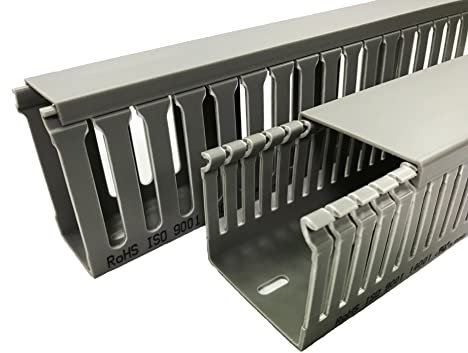 RS PRO Verdrahtungskanal Grau, 25 mm x 50mm Kunststoff, Länge 1m, Seitenwand Offen, Packung a 4 Stück