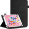 Succtopy Custodia per Universale Tablet 7-8 Pollici,Cover in Pelle PU Flip Portafoglio Cover con Porta Penna, Custodia Protettiva con Slot Card per Universale Tablet 7-8 Pollici,Nero