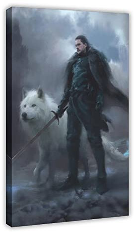 FABIVA Game of Thrones Staffel 6 Jon Snow Poster 221 Leinwandposter Wandkunst Dekor Bild Gemälde für Wohnzimmer Schlafzimmer Dekoration Rahmen Stil 30 x 45 cm