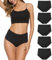 Wealurre Unterhosen Damen Baumwolle Unterwäsche Hohe Taille High Waist Slip Damen Weich Wochenbett Unterwäsche Frauen 5er Pack (1002 Black, M)