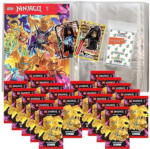 Bundle mit Blue Ocean Lego Ninjago Serie 8 Trading Cards - 1 Leere Sammelmappe + 20 Booster + Exklusive Collect-it Hüllen