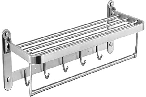 HIGOH Racks de Serviette, Porte-Serviette de Serviette de Salle Den Porte-Serviette Montée, 304 Porte-Serviettes En Acier Inoxydable, Porte-Serviette de Chambre de Douche, Support de Canne de Douche/U