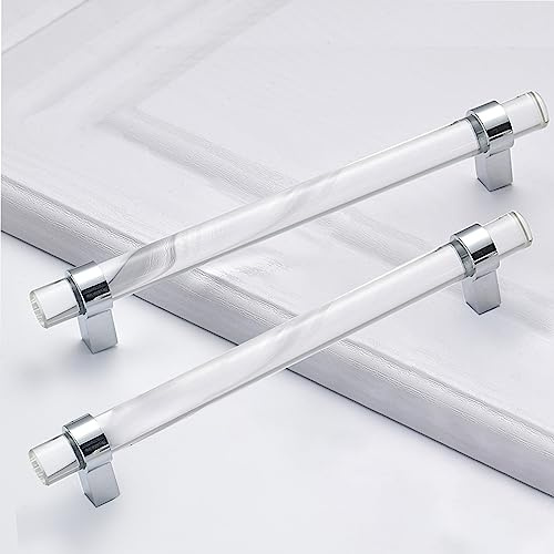 BonKuDoo Schrankgriffe, Kristallglas, verstellbar, transparent, 192 mm, 10 Stück