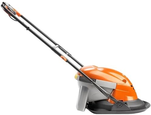 Fizporium Flymo Hover Vac 250 Lawnmower Features: Easy to Remove 15 litre Grass Box 1400W Motor Collects & Compacts Grass Quick Fold Handles for Easy Storage Fully Assembled 42 x 42 x 79cm