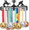SUPERDANT Soporte para medallas de lucha libre, soporte de pared de metal sin ganchos, para colgar más de 40 medallas, color negro