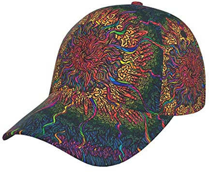 Hippie Psychedelic Baseball Cap Dad Hat Trucker Hat Damen Herren Snapback Verstellbarer Modischer Trendiger Hip Hop Hut Low Profile