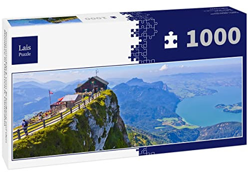 Lais Puzzle Panoramablick vom Schafberg auf den Mondsee in Österreich, Panorama 1000 Teile Panorama