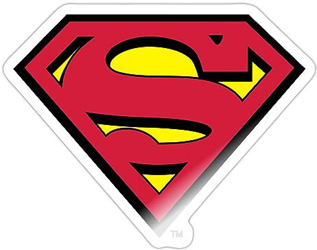 Spreadshirt DC Comics Superman Logo Original Sticker, max. 10x10 cm, 10 x 10 cm, Weiß glänzend