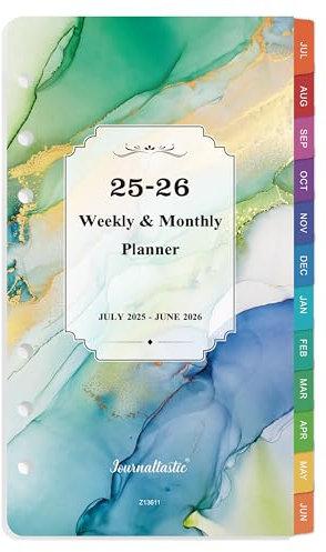 2026 Planer Nachfüllungen – Planer Nachfüllungen 2026, Januar 2026 – Dezember 2026, A6 Planer-Einsätze, 2026 Wochen- und Monatsplaner, 9,5 x 17,1 cm, A6 Planer Nachfüllpackung, 6-fach gelocht