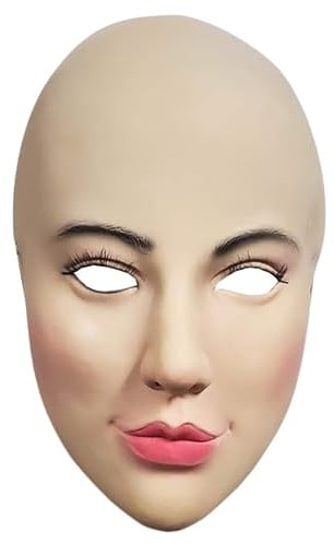 Frauen-gesichtsmaske Realistische Latex-Maske mit Make-up für Halloween, Cosplay und Kostüm-Party, elastisches Stirnband