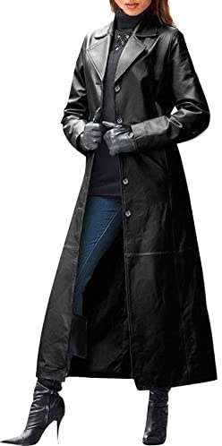 Manteau En Cuir Pour Femme Couleur Unie Coupe-Vent En Cuir Synthétique Veste D'Hiver Avec Long Col De Gymnastique Manches Longues Cardigan Gothique Veste Mi Saison Chaude