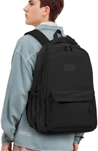 Zusentee Schulrucksack Mädchen, Schulrucksack Teenager & Jungen Teenager Rucksack Schule Causal Travel Leicht Schultaschen Rucksäcke Tagesrucksack für Arbeit, Lässig Reisen,25L Schwarz