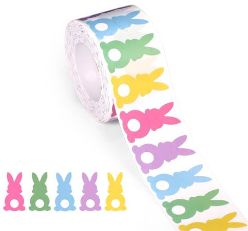 1000 Stück Osterhasen Aufkleber, Mehrfarbige Hasen Aufkleber für Hasenrücken selbstklebende Oster Wandaufkleber Hasen Etiketten Dekoration für Kinder, Fenster, Zimmer, Partyzubehör