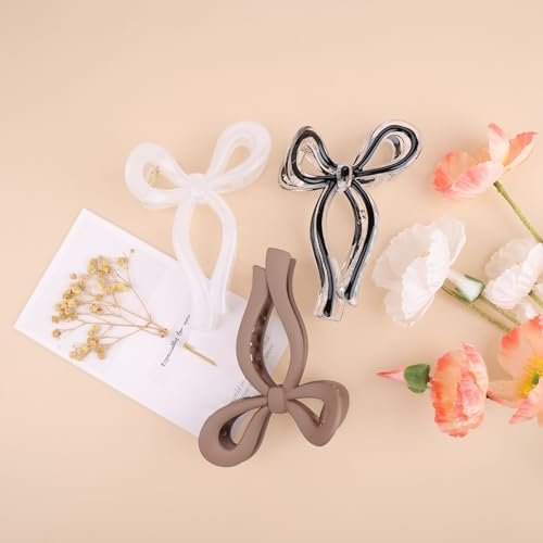 3 Pc de Pinces à Cheveux Antidérapantes, Papillon et Nœud Papillon - Accessoires à Forte Tenue pour Femmes et Filles