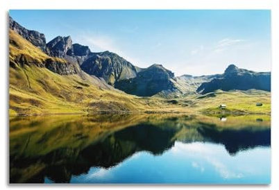LKUHG Wandbild, Naturposter, Schweizer Alpen, See, Landschaft, Poster, dekoratives Gemälde, Leinwand, Wandposter und Kunstdruck, moderne Familienschlafzimmer-Dekoration, Poster, 30 x 45 cm