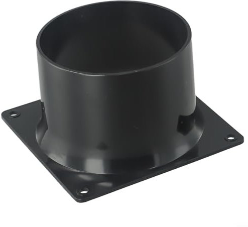 Conector de brida, conector de brida de pared ABS para conductos de aire, junta de brida inferior cuadrada de ventilador de aire fresco para tubos de 75 mm, 100 mm, 120 mm (100 mm)