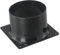 Conector de brida, conector de brida de pared ABS para conductos de aire, junta de brida inferior cuadrada de ventilador de aire fresco para tubos de 75 mm, 100 mm, 120 mm (100 mm)