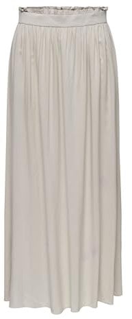 ONLY Damen Onlvenedig Life Long Skirt WVN Noos Langer Plisseerock Mit Elastischem Bund Für Weibliche Jugendliche, Silver Lining, Large
