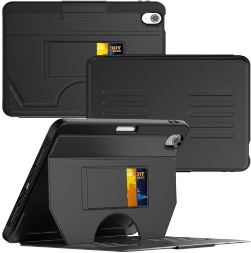 DAORANGE Custodia per iPad Air 11 (2024), custodia antiurto con supporto magnetico multi-angolo, accensione e spegnimento automatico, slot per schede, portapenne (nero)