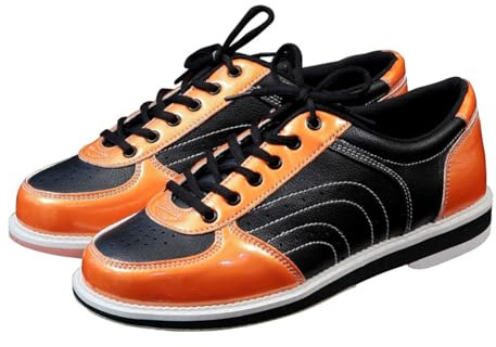Blissbuilt Bowlingschuhe Für Herren,Damen Bowling-Schuhe,Leder Bowlingschuhe Unisex,Indoor-Bowling-Trainingsschuhe,Lace Up Leichte Rasen Bowling Schuhe,rutschfest Atmungsaktiv,für Anfänger und Profis