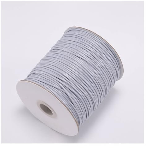 Wisafory Wachsschnur Lederband Lederschnur Leder Seil Lederriemen Lederbänder Bastelschnur für Schmuckherstellung Armbänder Basteln Dekorieren DIY-Projekte Nähen Grau 1mm x 10M