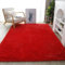 XUEDNGM Flauschiger Teppich Teppich Shaggy 200 x 290 cm Flauschig, Weich, Pflegeleicht, Anti-Rutsch, Waschbar Solid Color Teppich Flauschiger Kunstfell-Teppich für Wohnzimmer, Schlafzimmer, Rot