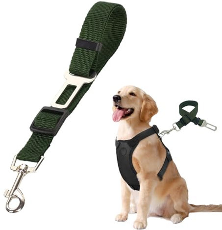 Anschnallgurt Hund Auto, Verstellbarer Hundegurt Auto, Hundeanschnaller fürs Auto, Sicherheitsgurt Hundegeschirr Auto Rückbank, Reise & Transport für Hunde, für alle Hunderassen, Katzen und Autotypen