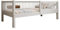 TIMBEE - Alfi - Kinderbett 70x140 cm - Bett Grau - Einzelbett für Kinder mit Lattenrost und Rausfallschutz Abnehmbar - Hohe Beine - Belastbar bis 100 kg - aus Kiefernholz Klasse 1