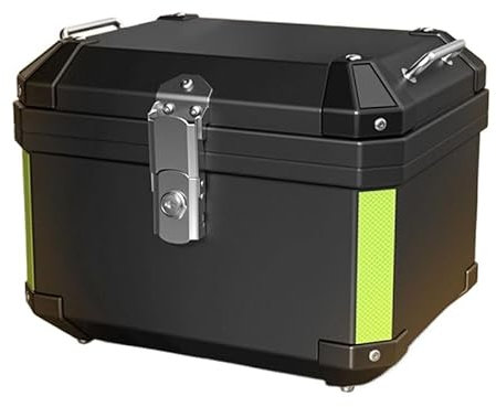 GSCLZ Motorcycle Trunk Motorcycle Tail Box Top Case Lockable Helmet Luggage Storage Rear Tour Box With Reflective Design Waterproof Storage Carrier For Motorcycle Scooter(45L black)