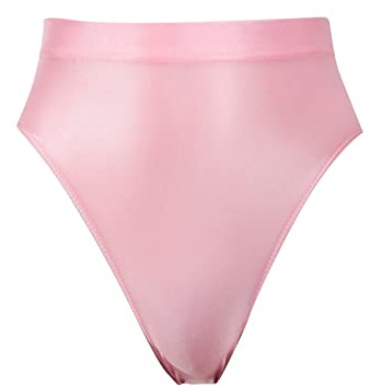 Eauptffy Damen Öl Slips High Waist Frauen Glänzende Ölige String Unterwäsche Höschen Sexy Hohe Taille Nahtlose Unsichtbare Einfarbig Hipster Shiny Shorts Thong String Tanga Seamless Hotpants Clubwear